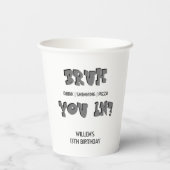 BRUH, ben je binnen? Zwembad Party Jongen Verjaard Papieren Bekers (Achterkant)