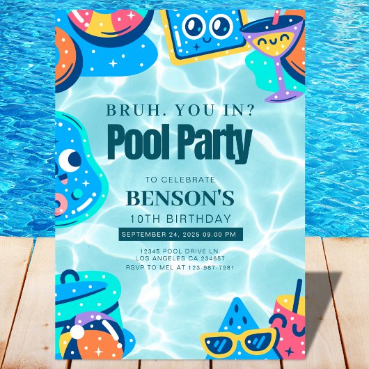 BRUH, ben je binnen? Zwemjongen Verjaardag Kaart