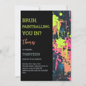 Bruh, ben je in paintball jarig? kaart (Voorkant)