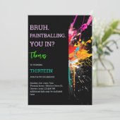 Bruh, ben je in paintball jarig? kaart (Staand voorkant)