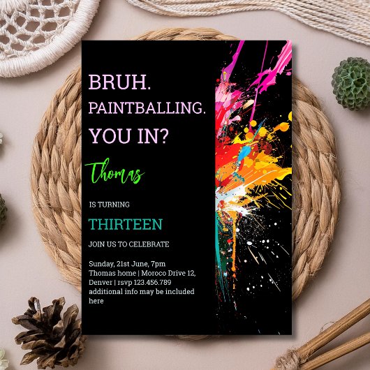Bruh, ben je in paintball jarig? kaart