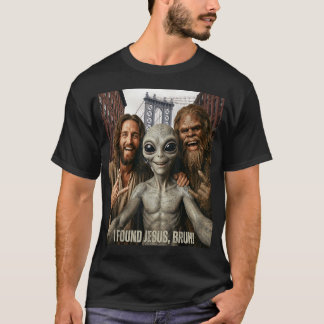 Bruh Bigfoot Alien Jezus Rock On Hand Gebaar Ufo T-shirt