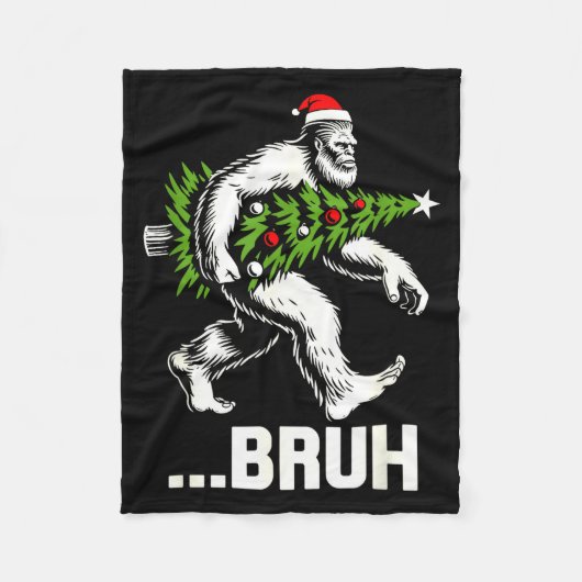 Bruh Bigfoot Christmas Funny Christmas Tree Xmas S Fleece Deken (Voorkant)