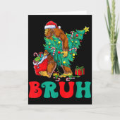 Bruh Bigfoot Christmas Funny Christmas Tree Xmas S Kaart (Voorkant)