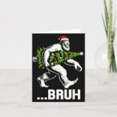 Bruh Bigfoot Christmas Funny Christmas Tree Xmas S Kaart (Voorkant)
