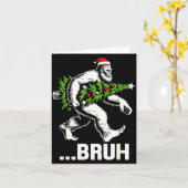 Bruh Bigfoot Christmas Funny Christmas Tree Xmas S Kaart (Gele Bloem)