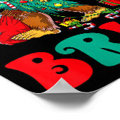 Bruh Bigfoot Christmas Funny Christmas Tree Xmas S Poster (Hoek)