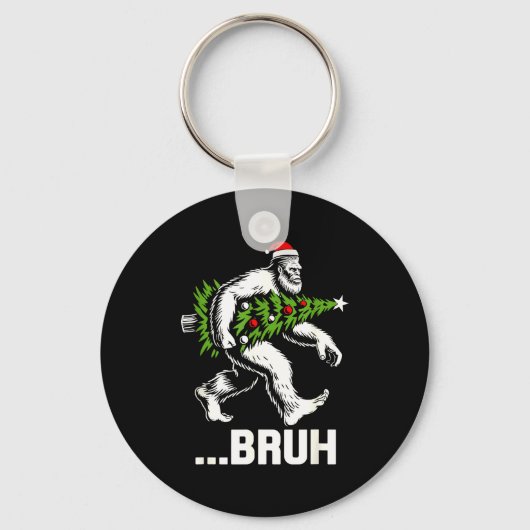 Bruh Bigfoot Christmas Funny Christmas Tree Xmas S Sleutelhanger (Voorkant)