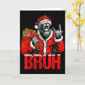 Bruh Bigfoot Christmas Funny Sasquatch Xmas For Me Kaart (Gele Bloem)