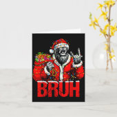 Bruh Bigfoot Christmas Funny Sasquatch Xmas For Me Kaart (Gele Bloem)