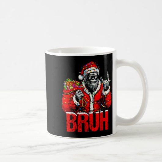 Bruh Bigfoot Christmas Funny Sasquatch Xmas For Me Koffiemok (Rechts)