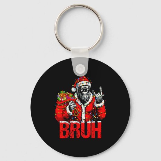 Bruh Bigfoot Christmas Funny Sasquatch Xmas For Me Sleutelhanger (Voorkant)