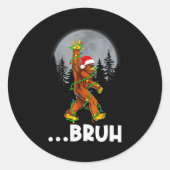 Bruh Bigfoot Christmas Shirt Christmas Tree Xmas S Ronde Sticker (Voorkant)