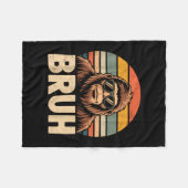 Bruh bigfoot meme afbeelding jongens mannen grappi fleece deken (Voorkant (Horizontaal))