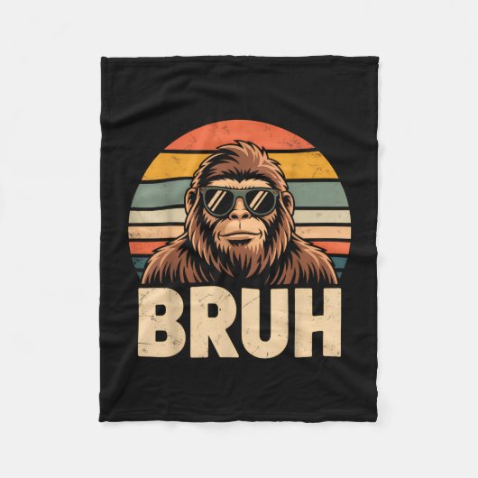 Bruh bigfoot meme afbeelding jongens mannen grappi fleece deken (Voorkant)
