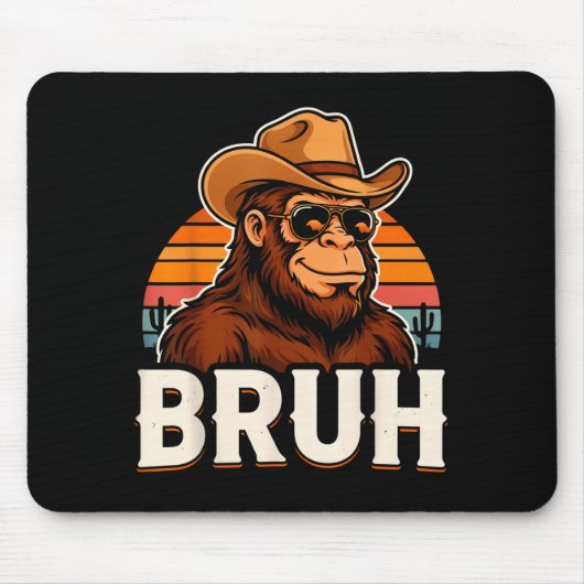 Bruh bigfoot meme afbeelding jongens mannen grappi muismat (Voorkant)