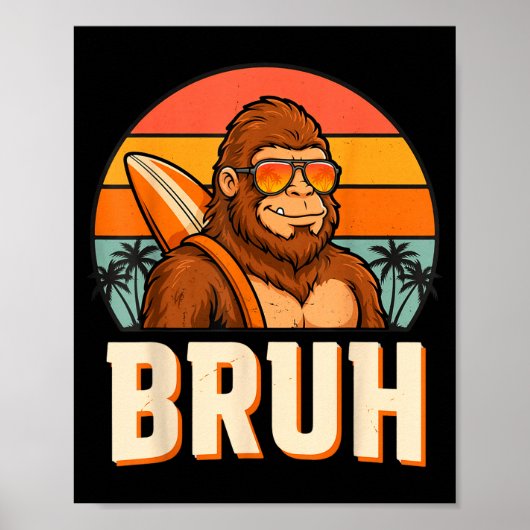 Bruh bigfoot meme grafisch jongens mannen grappig poster (Voorkant)