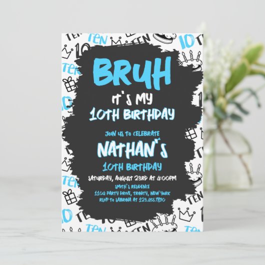 Bruh Birthday Kaart (Staand voorkant)
