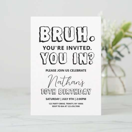Bruh Birthday Kaart (Staand voorkant)
