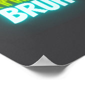 Bruh Birthday Parent Funny Neon Glow Blue Green Poster (Hoek)
