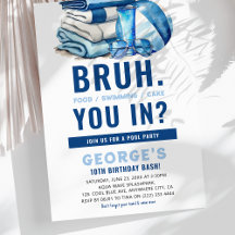BRUH Blauwe Zwembad Feest Verjaardag Jongen