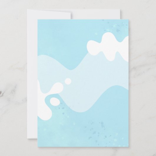 BRUH Blue Pool Party Boy Verjaardag Uitnodiging (Achterkant)