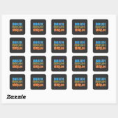 BRUH Bold Typography Design Vierkante Sticker (Vel)