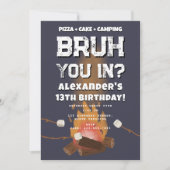 Bruh Boy Birthday Party Teenager Campfire Camping Kaart (Voorkant)