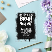 Bruh Boy Black Graffiti Street Art Birthday Acryl Uitnodigingen (Insitu (Huwelijk))