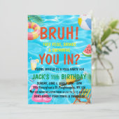 Bruh Boy Pool Party Verjaardag Kaart (Staand voorkant)