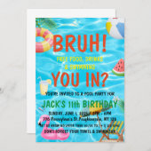 Bruh Boy Pool Party Verjaardag Kaart (Voorkant / Achterkant)