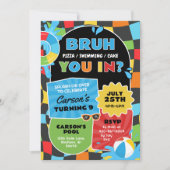 Bruh Boy Pool Party Verjaardag Trendy Kaart (Voorkant)