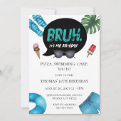 Bruh Boy Pool Party voor Teen Tween Uitnodiging (Voorkant)