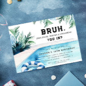 Bruh boy zwembad party verjaardagsfeestje kaart