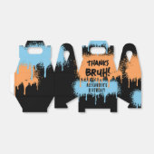 Bruh Boy's Birthday Neon Graffiti Sinaasappel Blau Bedankdoosjes (Uitgevouwen)