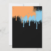 Bruh Boy's Birthday Neon Graffiti Sinaasappel Blau Kaart (Achterkant)