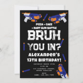 Bruh Boy's Birthday Party Teenager Dart Gun Battle Kaart (Voorkant)