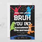 Bruh Boy's Birthday Party Teenager Jump Trampoline Kaart (Voorkant)