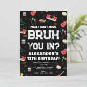 Bruh Boy's Birthday Party Teenager Music Band Kaart (Staand voorkant)