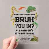 Bruh Boy's Birthday Party Teenager Reptile Show Acryl Uitnodigingen (Insitu (Draagbaar))