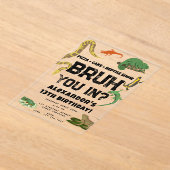 Bruh Boy's Birthday Party Teenager Reptile Show Acryl Uitnodigingen (Laagn)