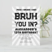 Bruh Boy's Birthday Party Teenager Teen Boy Kaart (Staand voorkant)