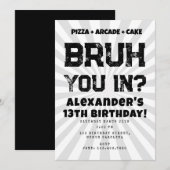 Bruh Boy's Birthday Party Teenager Teen Boy Kaart (Voorkant / Achterkant)