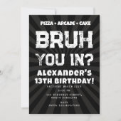 Bruh Boy's Birthday Party Teenager Teen Boy Kaart (Voorkant)