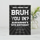 Bruh Boy's Birthday Party Teenager Teen Boy Kaart (Staand voorkant)