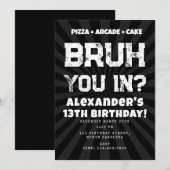 Bruh Boy's Birthday Party Teenager Teen Boy Kaart (Voorkant / Achterkant)