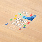 Bruh Boy's Birthday Party Teenager Waterslide Acryl Uitnodigingen (Laagn)