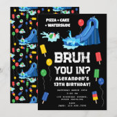 Bruh Boy's Birthday Party Teenager Waterslide Kaart (Voorkant / Achterkant)