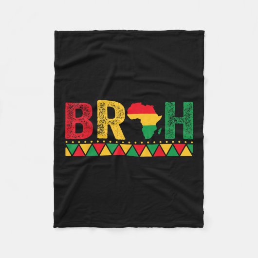 Bruh Boys Kinder Afro-Amerikaanse Funny Black Hist Fleece Deken (Voorkant)