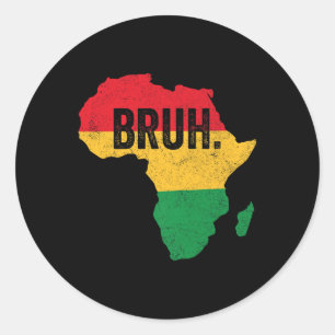 Bruh Boys Kinder Afro-Amerikaanse Funny Black Hist Ronde Sticker